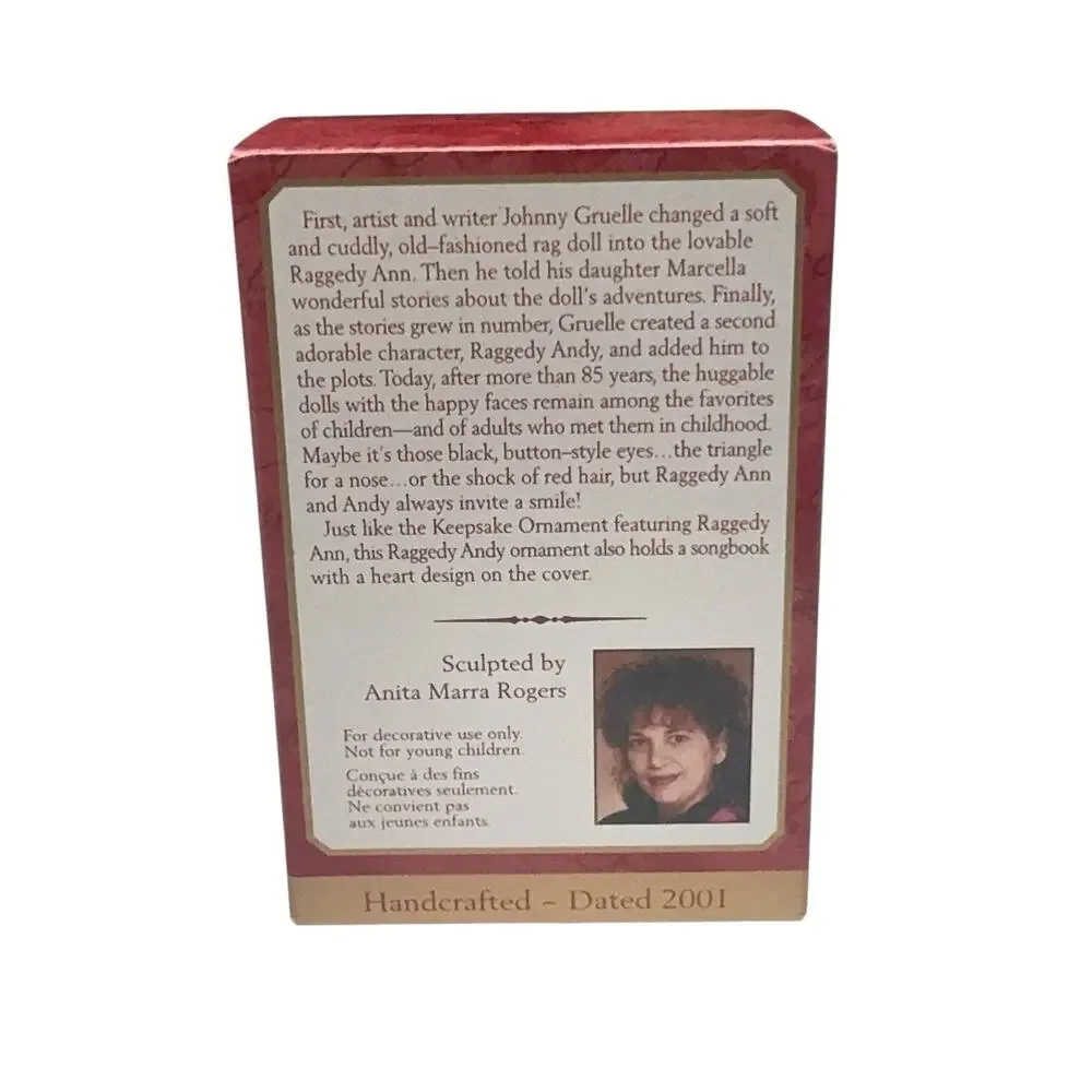 Hallmark Keepsake Christmas Ornament‎ Raggedy Andy 2001 w Box